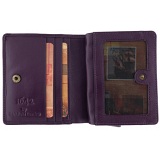 1642 Small Flap Over Leather Purse with Zip Coin Section