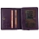 1642 Small Flap Over Leather Purse with Zip Coin Section Purple