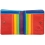 1642 Multi Colour Small Zip Around Leather Purse Black / Multi Colour