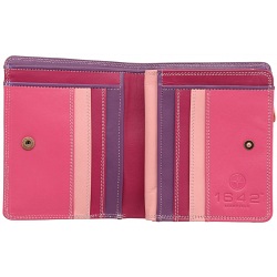 1642 Multi Colour Small Zip Around Leather Purse