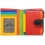 1642 Multi Colour Medium Zip Around Leather Tab Purse Black / Multi Colour