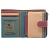 1642 Multi Colour Medium Zip Around Leather Tab Purse Raspberry / Multi Colour