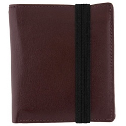1642 Leather Two Fold Notecase Wallet with Black Elastic Fastener