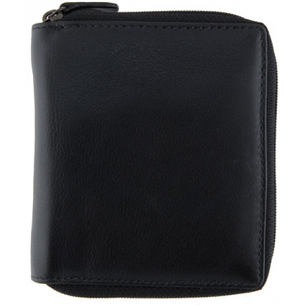 1642 Leather Zip Around Notecase Wallet with Coin Pocket