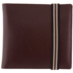 1642 Leather Two Fold Notecase Wallet with Elastic Fastener