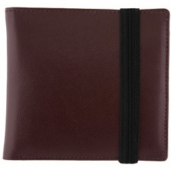 1642 Leather Two Fold Notecase Wallet with Black Elastic Fastener