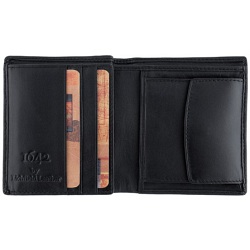 1642 Leather Two Fold Notecase Wallet with Coin Pocket