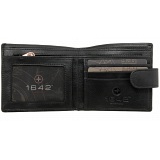 1642 Leather Two Fold Notecase Wallet with Zipped Note Section