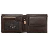 1642 Leather Two Fold Notecase Wallet with Coin Pocket