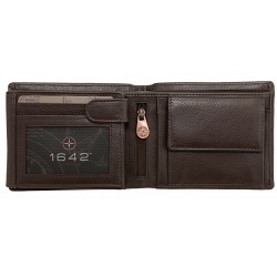1642 Leather Two Fold Notecase Wallet with Coin Pocket