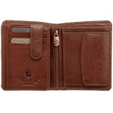 1642 Vachetta Two Fold Mens Vertical Leather Wallet with Coin Pocket