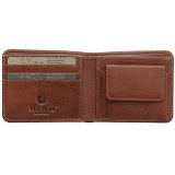 1642 Vachetta Two Fold Mens Leather Wallet with Coin Pocket