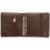 1642 Three Fold Leather Wallet with Press Stud Fastening Brown