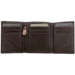 1642 Leather Three Fold Notecase Wallet with Zip Pocket