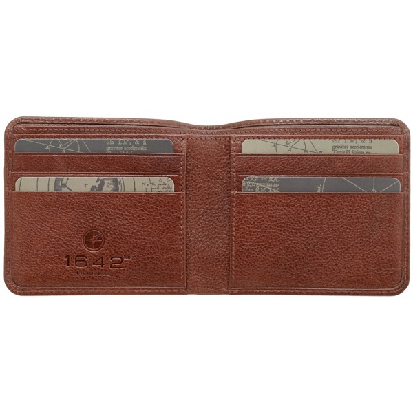 1642 Vachetta Two Fold Leather Credit Card Holder / Note Wallet