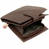 1642 Two Fold Mens Leather Tab Wallet with Coin Tray