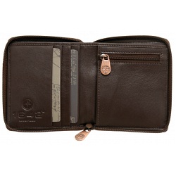 1642 Leather Zip Around Notecase Wallet with Coin Pocket