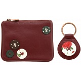 1642 Buttons Applique Zip Top Coin Purse and Keyring Gift Set