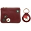 1642 Buttons Applique Zip Top Coin Purse and Keyring Gift Set Red