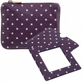 1642 Polka Leather Coin Purse and Mirror Gift Set (Purple)