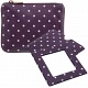 1642 Polka Leather Coin Purse and Mirror Gift Set (Purple)