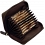 1642 Leather Zip Around Fan Style Credit Card Holder Brown