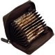 1642 Leather Zip Around Fan Style Credit Card Holder