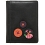 1642 Buttons Applique Slim Leather Credit Card Holder / Wallet Black