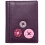 1642 Buttons Applique Slim Leather Credit Card Holder / Wallet Purple