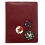 1642 Buttons Applique Slim Leather Credit Card Holder / Wallet Red