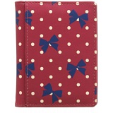 1642 Polka Slim Leather Credit Card Holder / Wallet (Bow Print)