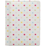 1642 Polka Slim Leather Credit Card Holder / Wallet (White)