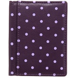 1642 Polka Slim Leather Credit Card Holder / Wallet (Purple)