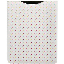 1642 Polka Dots iPad Sleeve / Leather Apple iPad Case (White)
