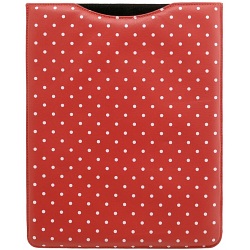1642 Polka Dots iPad Sleeve / Leather Apple iPad Case (Red)