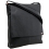 1642 Leather Flap Over Vertical Messenger Bag Black