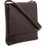 1642 Leather Flap Over Vertical Messenger Bag