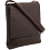 1642 Leather Flap Over Vertical Messenger Bag Brown