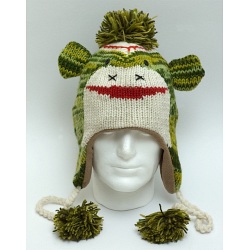 Animal Beanies Green Monster Woollen Adult / Kids Winter Beanie Cap / Hat