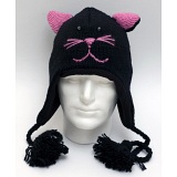 Animal Beanies Black Cat Woollen Adult / Kids Winter Beanie Cap / Hat