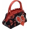 Baeres Black / Red Hairy Gothic Bow Mini Handbag / Evening Bag