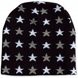Baeres Stars Black Winter Goth / Gothic / Emo Beanie Cap