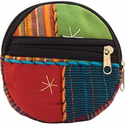 Baeres Circular Patchwork Mini Bag / Hippie Chic Coin Purse