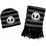 The Nightmare Before Christmas Grey Winter Beanie and Scarf Set / NBX / NBC