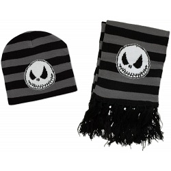 The Nightmare Before Christmas Grey Winter Beanie and Scarf Set / NBX / NBC