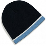 Beechfield Navy / Sky Blue Heavy Gauge Knitted Winter Beanie Cap