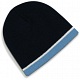Beechfield Navy / Sky Blue Heavy Gauge Knitted Winter Beanie Cap