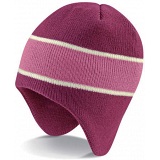 Beechfield Mulberry Pink Heavy Gauge Knitted Peru Winter Beanie Cap