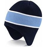 Beechfield Navy / Sky Blue Heavy Gauge Knitted Peru Winter Beanie Cap