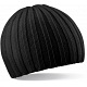 Beechfield Black Chunky Knit Winter Beanie Cap